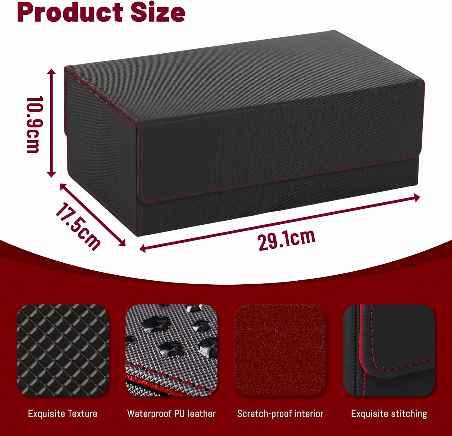 NUMINA MTG Deck Box – Magnetic Trading Card Storage for 1200  Sleeveless Cards, 2-Row Velvet Lining Case with Dividers & Card Supporters – Fits MTG, TCG, Sports Cards