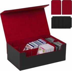 NUMINA MTG Deck Box – Magnetic Trading Card Storage for 1200  Sleeveless Cards, 2-Row Velvet Lining Case with Dividers & Card Supporters – Fits MTG, TCG, Sports Cards