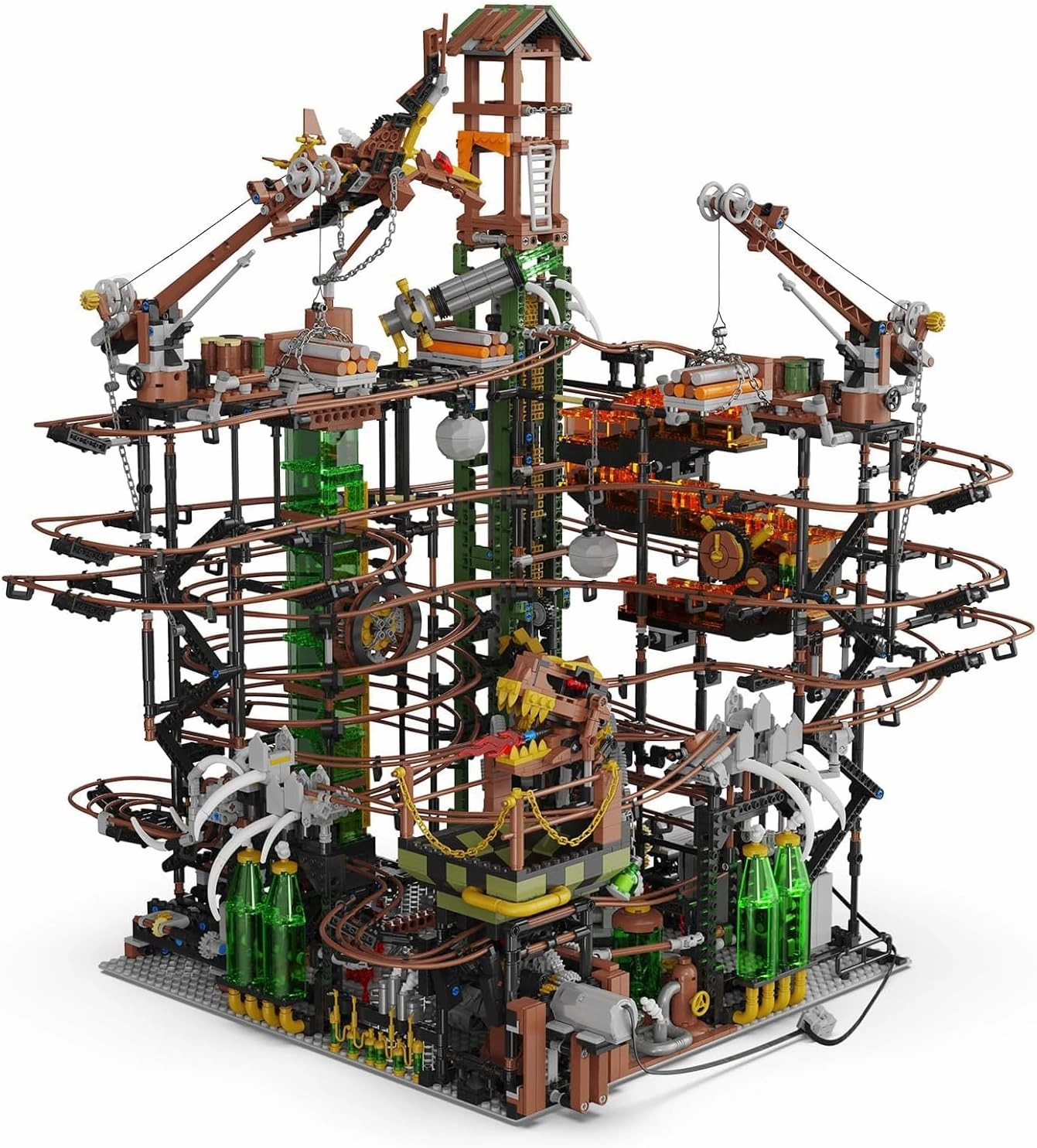 NUTCRACKER Large MOC Motorized Roller Coaster Marble Run Track Transport System Device Model Building Set for Adult, Building Challenge Project, Creative Gifts for Adult Teens (5391 Pieces)