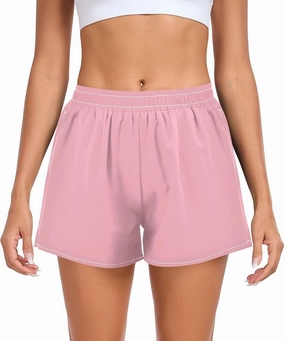 ODAWA Shell Pink Women's Hiking Shorts, Women's Quick-Dry Running Shorts Small