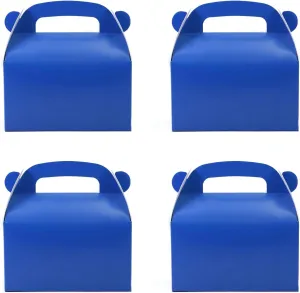 Oletx 30-Pack Dark Blue Party Favor Treat Boxes Pack, Goodie Boxes, Paper Gable Gift Boxes with Handles. Perfect for Prince Party and Baby Boy Shower Decoration Supplies
