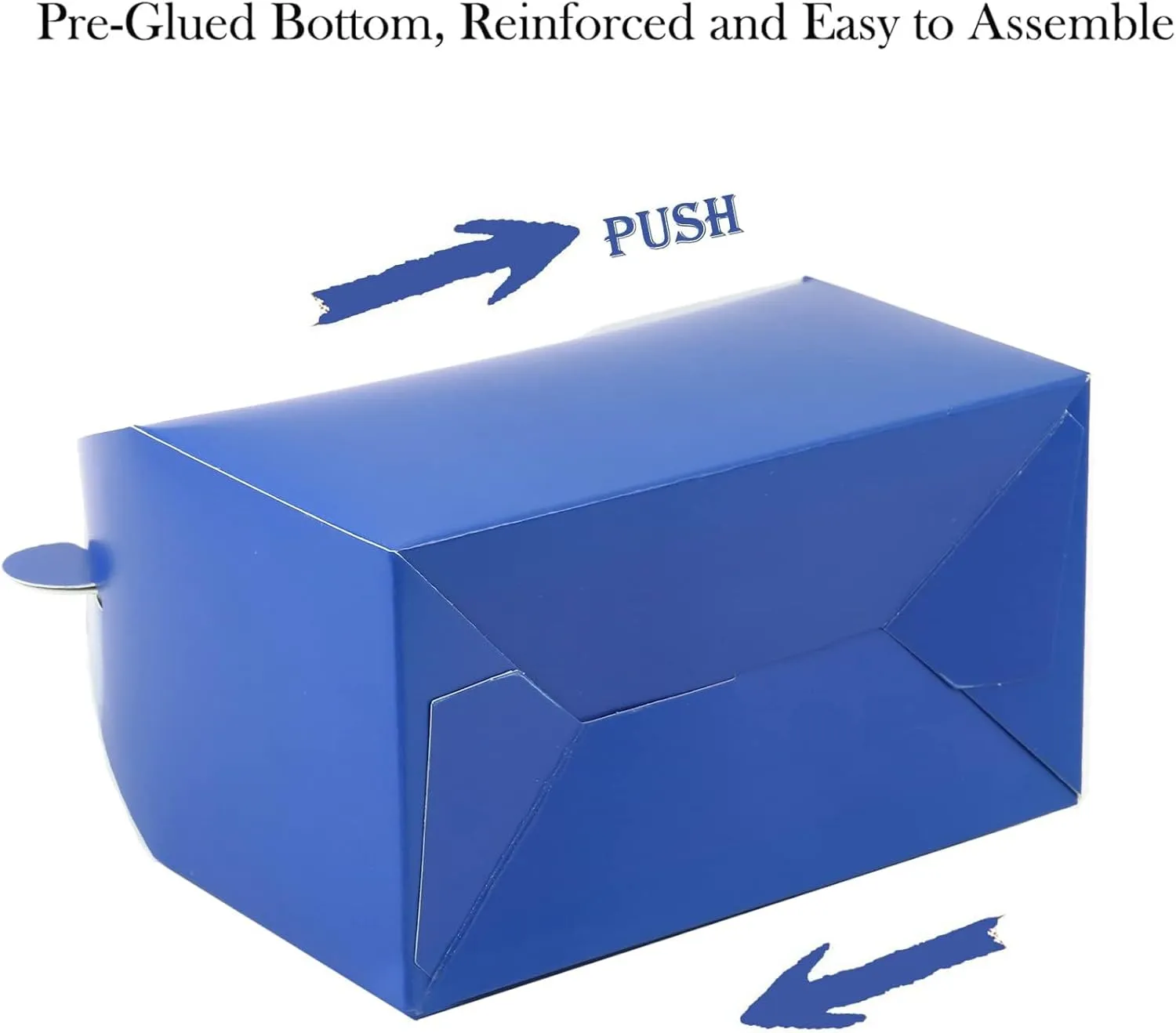 Oletx 30-Pack Dark Blue Party Favor Treat Boxes Pack, Goodie Boxes, Paper Gable Gift Boxes with Handles. Perfect for Prince Party and Baby Boy Shower Decoration Supplies
