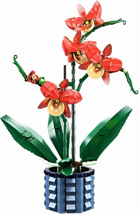 Orchid Flower Building Blocks Kit with Vase Bonsai Orchid Plant Toys Bricks Set for Adults Valentines Mother's Day Birthday Aniversary Gifts for Girlfriends Mom Women Kids 8 ,8-12