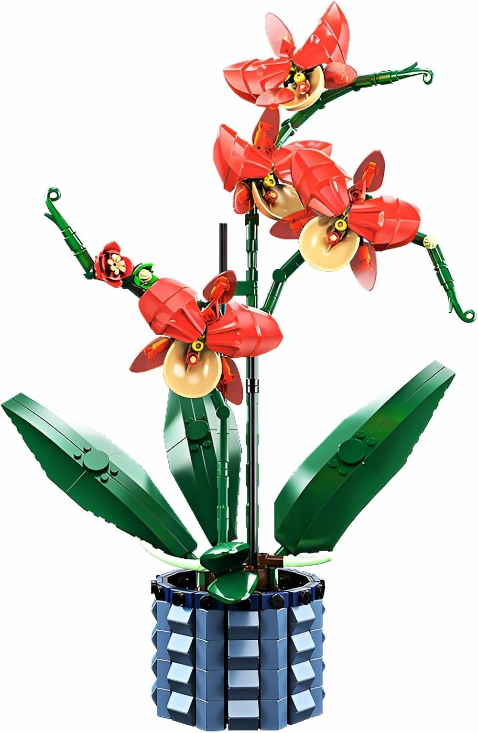 Orchid Flower Building Blocks Kit with Vase Bonsai Orchid Plant Toys Bricks Set for Adults Valentines Mother's Day Birthday Aniversary Gifts for Girlfriends Mom Women Kids 8 ,8-12