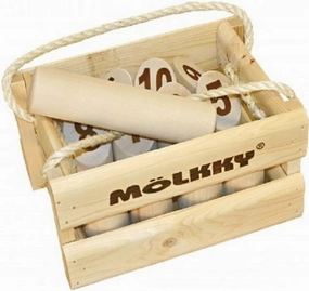 Original - Birch Wood 12 Skittles, 1 Stick - Wooden Throwing Game for Outdoor, Yard, Garden, Picnic, Beach, Leisure, Party - Molkky Game Set for Family, Groups, 2  Players, 6  Age