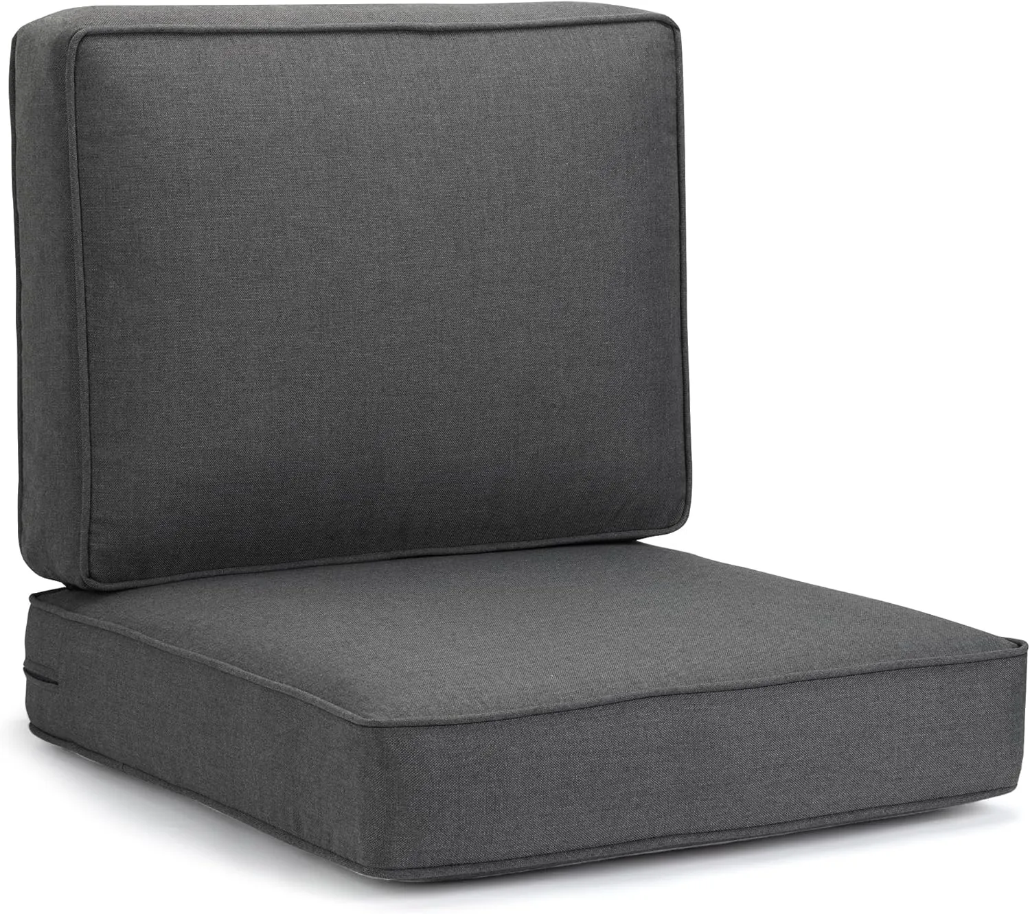 Outdoor Deep Seating Cushion Set, 24" x 24", Patio Chair Deep Seat Cushion and Back Cushion (1, Grey)