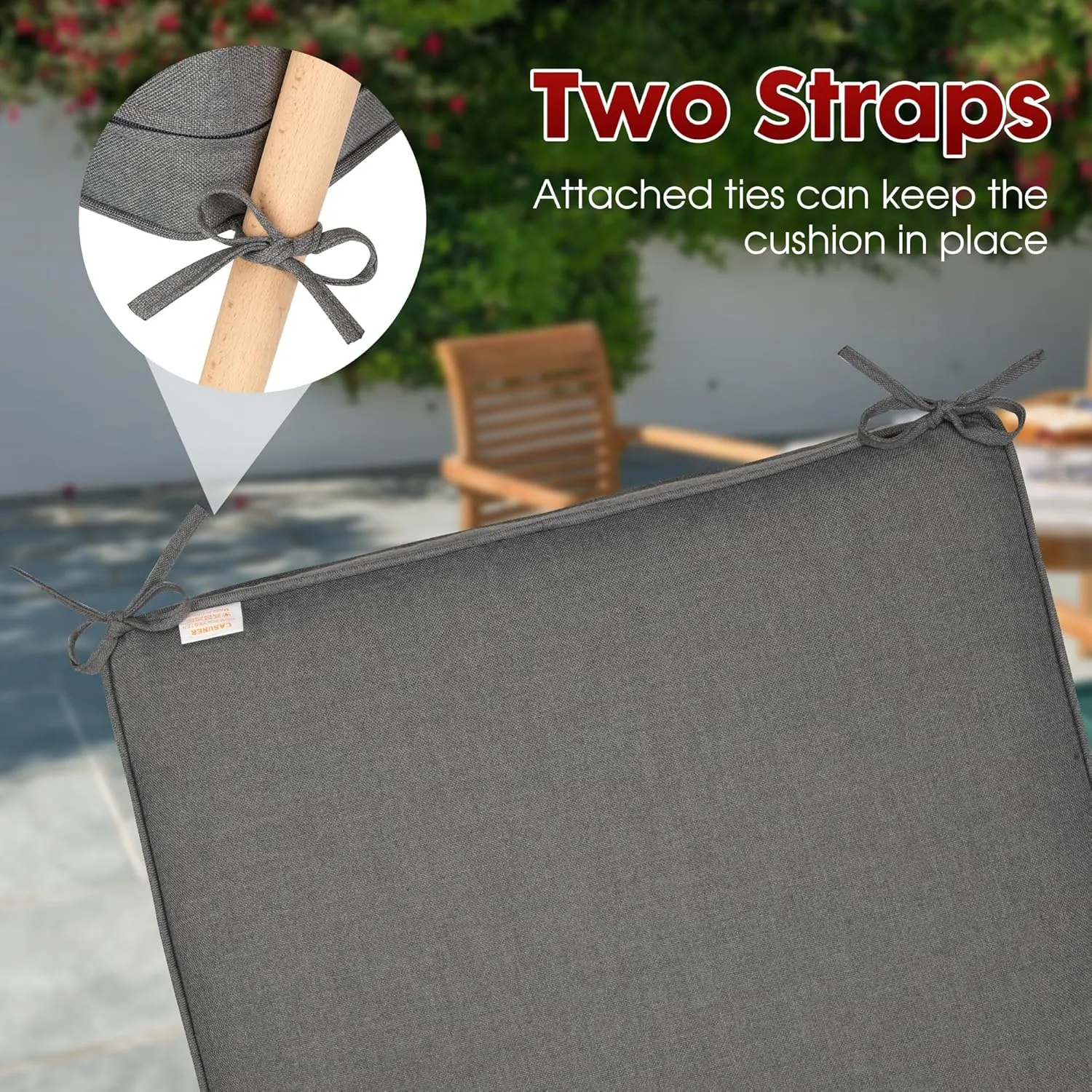 Outdoor Deep Seating Cushion Set, 24" x 24", Patio Chair Deep Seat Cushion and Back Cushion (1, Grey)