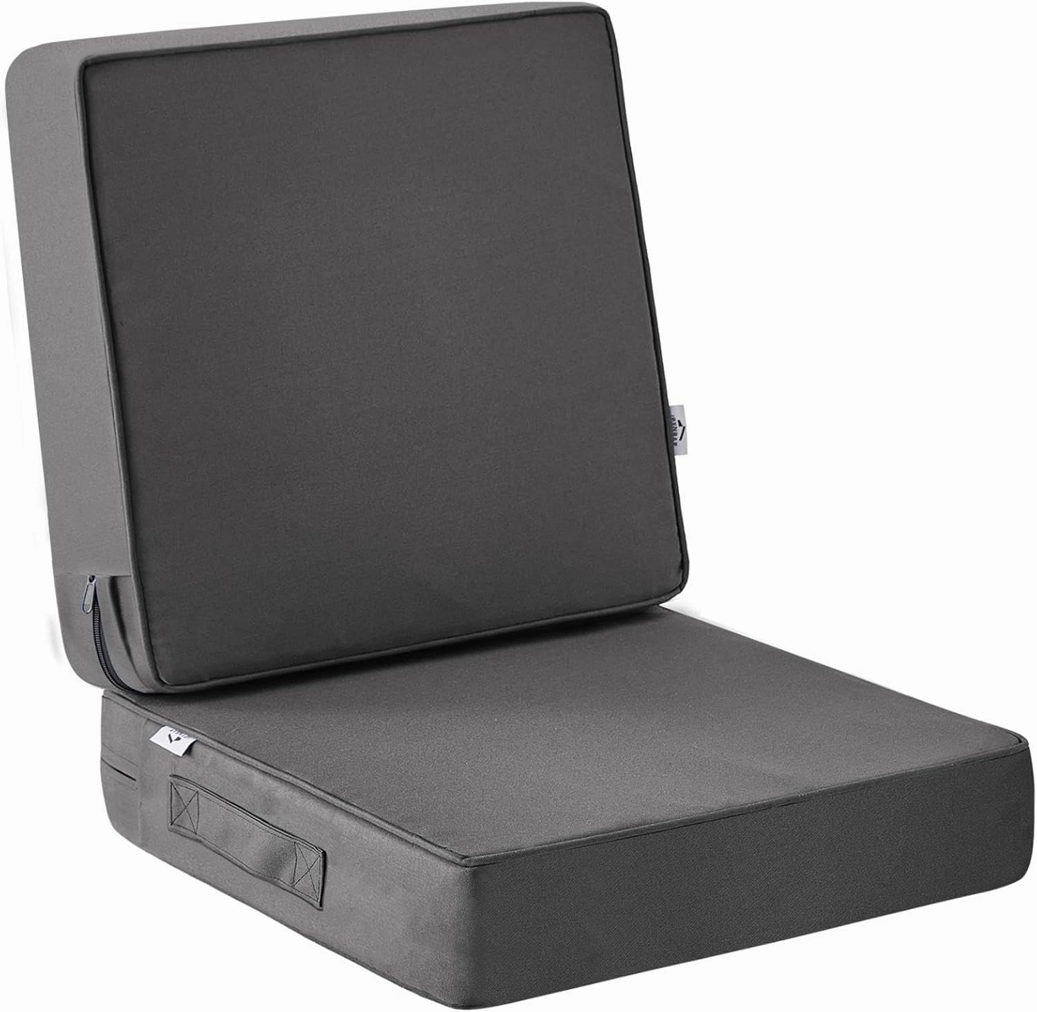 Outdoor Seat Cushion Set 24 x 24 x 4 Inch, Outdoor Cushions for Patio Furniture, Waterproof & Fade Resistant Outdoor Chair Cushions, Deep Seat Cushions with Removable Cover, Dark Grey