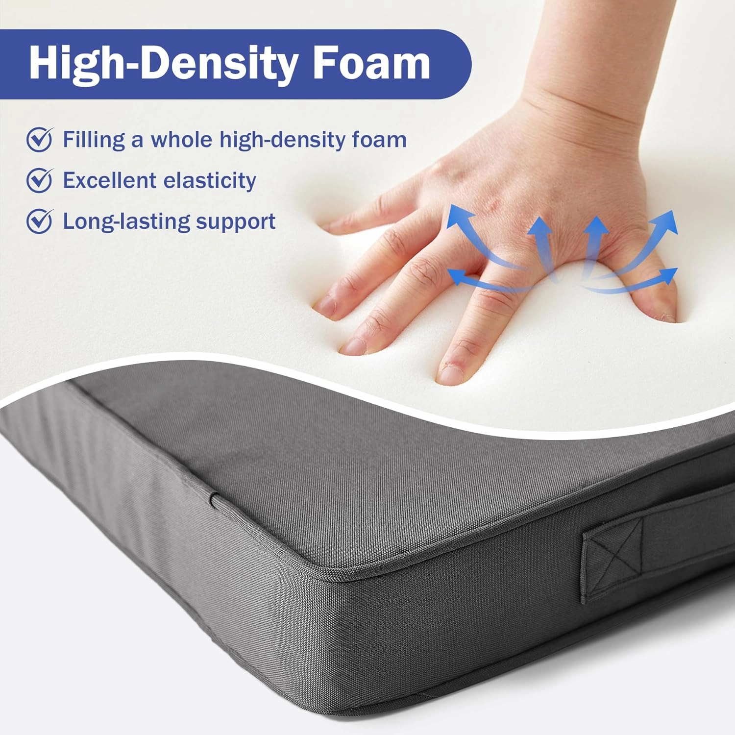 Outdoor Seat Cushion Set 24 x 24 x 4 Inch, Outdoor Cushions for Patio Furniture, Waterproof & Fade Resistant Outdoor Chair Cushions, Deep Seat Cushions with Removable Cover, Dark Grey