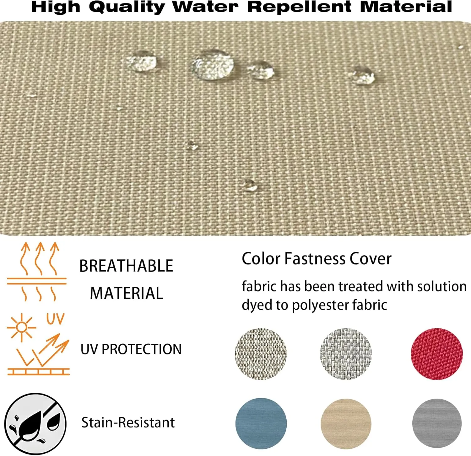 Outdoor/Indoor 22x24 inch Deep Seat Patio Cushions Set of 2 Resilient Foam Filling Water Repellent Stain-Resistant UV Resistant Weather Resistant Patio Cushions Beige