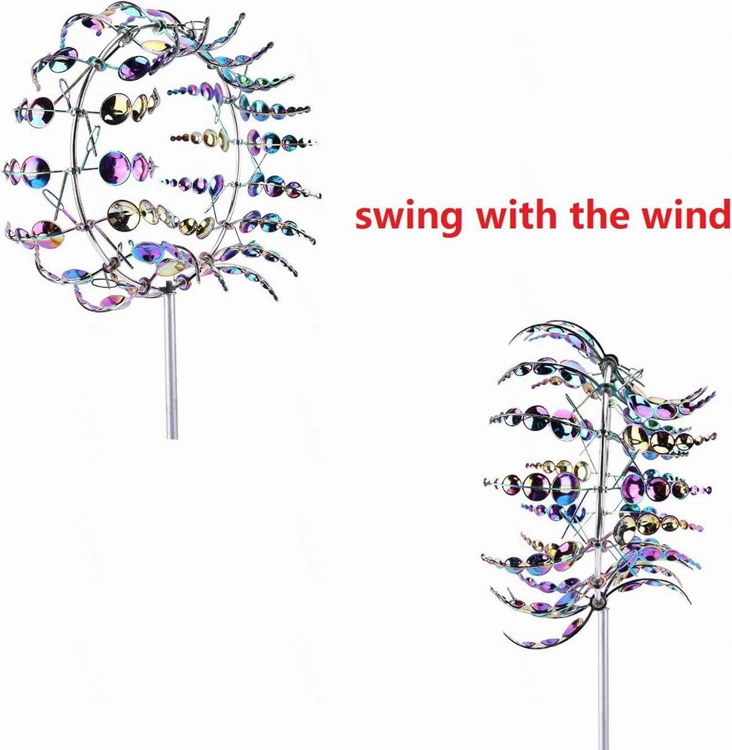 Outfany Magical Metal Windmill, Magical Windmill, Wind Spinners, for Outdoor Garden Terrace Lawn Courtyard Landscape,Colorful