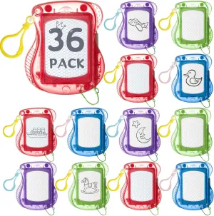 Outus 36 Pieces Mini Magnetic Drawing Board for Kids, Backpack Keychain Clip Drawing Boards, Erasable Doodle Board Portable Writing Sketch Pad, Birthday Party Favors Goodie Bag Stuffers