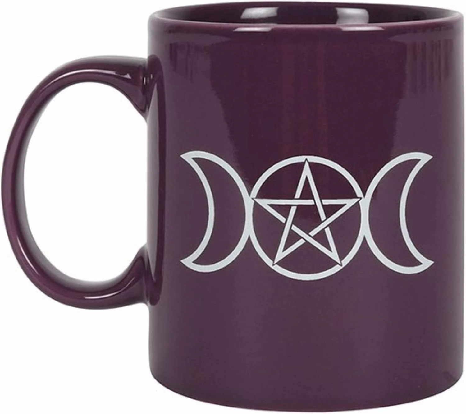 Pacific Giftware Purple Triple Moon Mug, Ceramic Gothic Collectible Coffee Cup with Witch Symbols, 4.7 Inches x 3.14 Inches x 3.5 Inches, 11 FL OZ