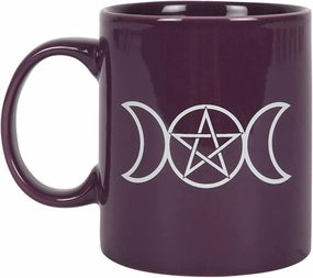 Pacific Giftware Purple Triple Moon Mug, Ceramic Gothic Collectible Coffee Cup with Witch Symbols, 4.7 Inches x 3.14 Inches x 3.5 Inches, 11 FL OZ
