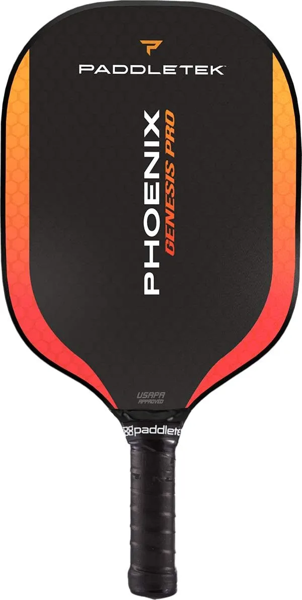 Paddletek Phoenix Genesis Pro - Professional Pickleball Paddles with Honeycomb Core – SRT Pro PolyCore & Fiberglass Epoxy Surface - High Tack Performance Grip – 7.8 oz to 8.2 oz – USAPA Approved