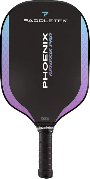 Paddletek Phoenix Genesis Pro - Professional Pickleball Paddles with Honeycomb Core – SRT Pro PolyCore & Fiberglass Epoxy Surface - High Tack Performance Grip – 7.8 oz to 8.2 oz – USAPA Approved
