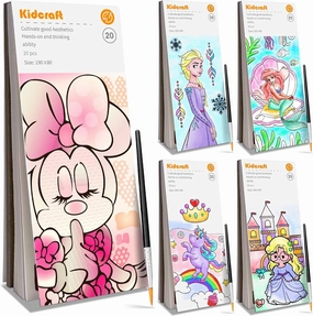 Paint with Water Coloring Books for Kids - 5 Pack, Pocket Mess Free Watercolor Painting Kit, Water Color Paint Set Arts and Crafts Gift for Girls Ages 4 5 6 7 8 , Travel Activity Toy
