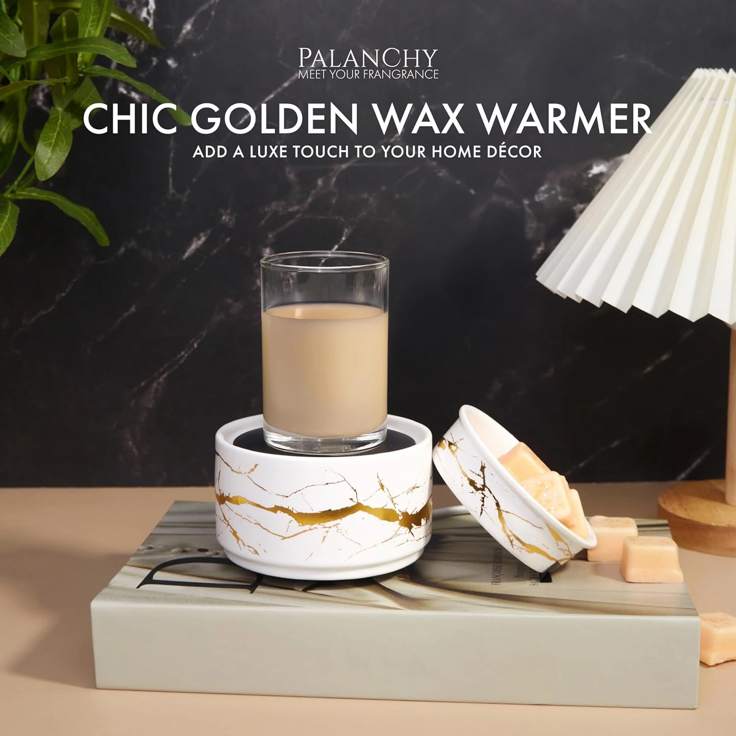 PALANCHY Wax Melt Warmer Ceramic 3-in-1 Oil Burner Electric Candle Wax Warmer Burner Melter Fragrance Warmer for Scented Waxs Home Office Bedroom Aromatherapy Gift& Décor