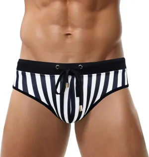 Panegy Mens Basic Classic Swim Briefs Padded Bikini Swimwear Triangle Swimsuit Bikini Bottoms Low Rise S-XXL