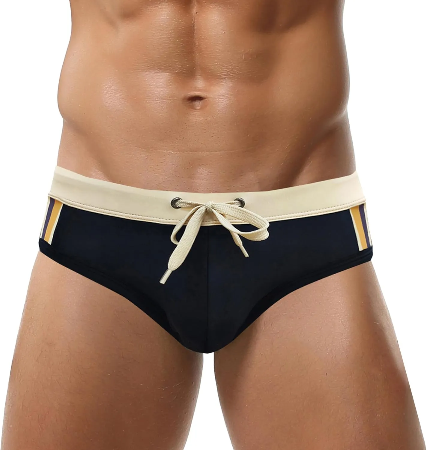 Panegy Mens Basic Classic Swim Briefs Padded Bikini Swimwear Triangle Swimsuit Bikini Bottoms Low Rise S-XXL