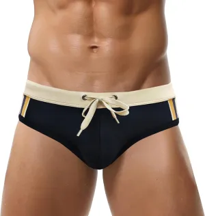 Panegy Mens Basic Classic Swim Briefs Padded Bikini Swimwear Triangle Swimsuit Bikini Bottoms Low Rise S-XXL
