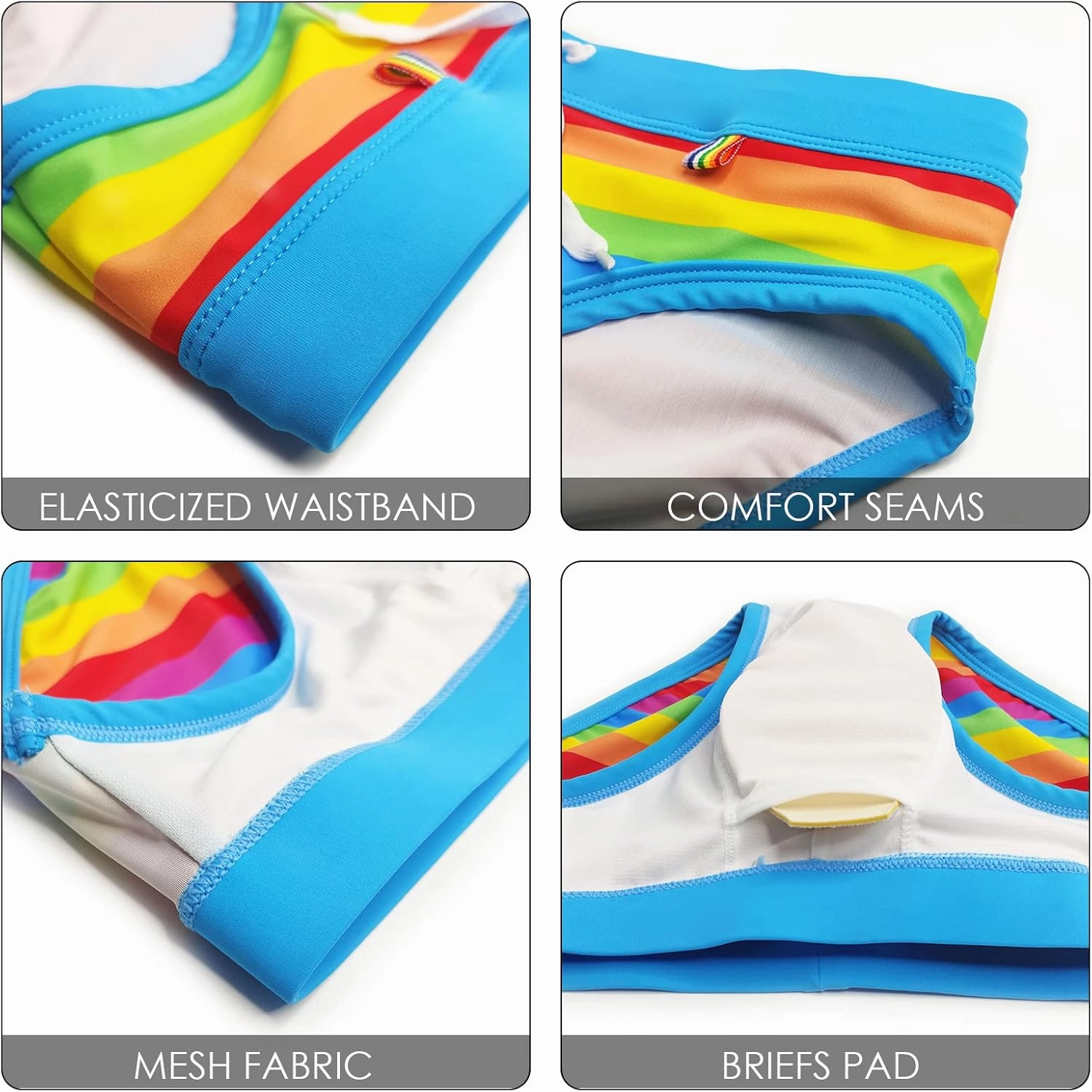 Panegy Mens Basic Classic Swim Briefs Padded Bikini Swimwear Triangle Swimsuit Bikini Bottoms Low Rise S-XXL