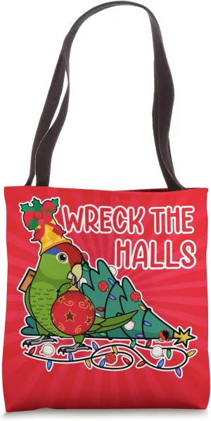 Parrot Wrecks The Halls I Mexican Red-headed Amazon Tote Bag