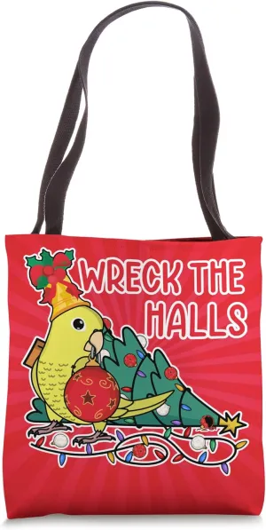 Parrot Wrecks The Halls I Yellow Parrotlet Tote Bag
