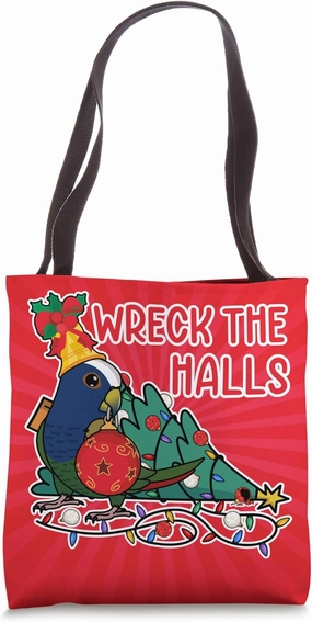 Parrot Wrecks The Halls I White-capped Pionus Tote Bag