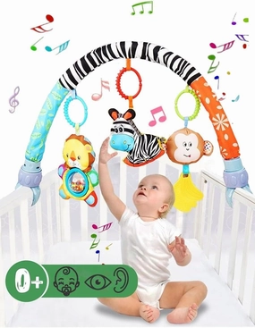 Pau1Hami1ton Baby Stroller Arch, Car Seat, Bouncer Toy Bar/Mobile - Adjustable Baby Hanging Toys Fit for Crib, Stroller, Car Seat, Gifts - Zebra