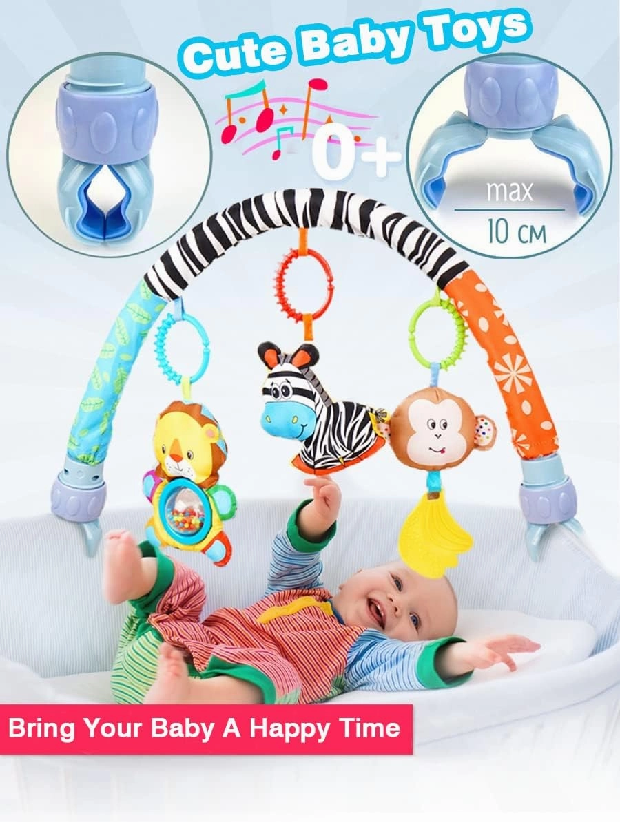 Pau1Hami1ton Baby Stroller Arch, Car Seat, Bouncer Toy Bar/Mobile - Adjustable Baby Hanging Toys Fit for Crib, Stroller, Car Seat, Gifts - Zebra