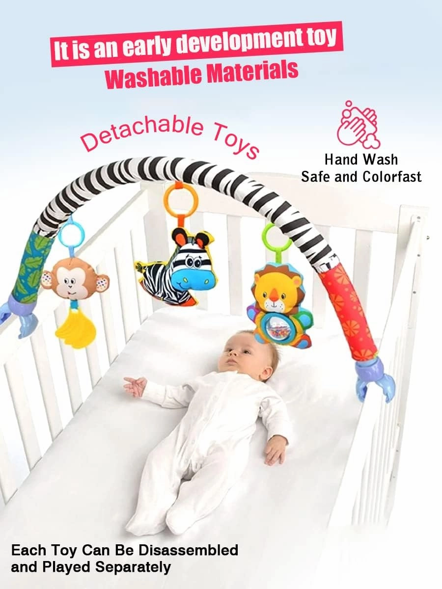 Pau1Hami1ton Baby Stroller Arch, Car Seat, Bouncer Toy Bar/Mobile - Adjustable Baby Hanging Toys Fit for Crib, Stroller, Car Seat, Gifts - Zebra