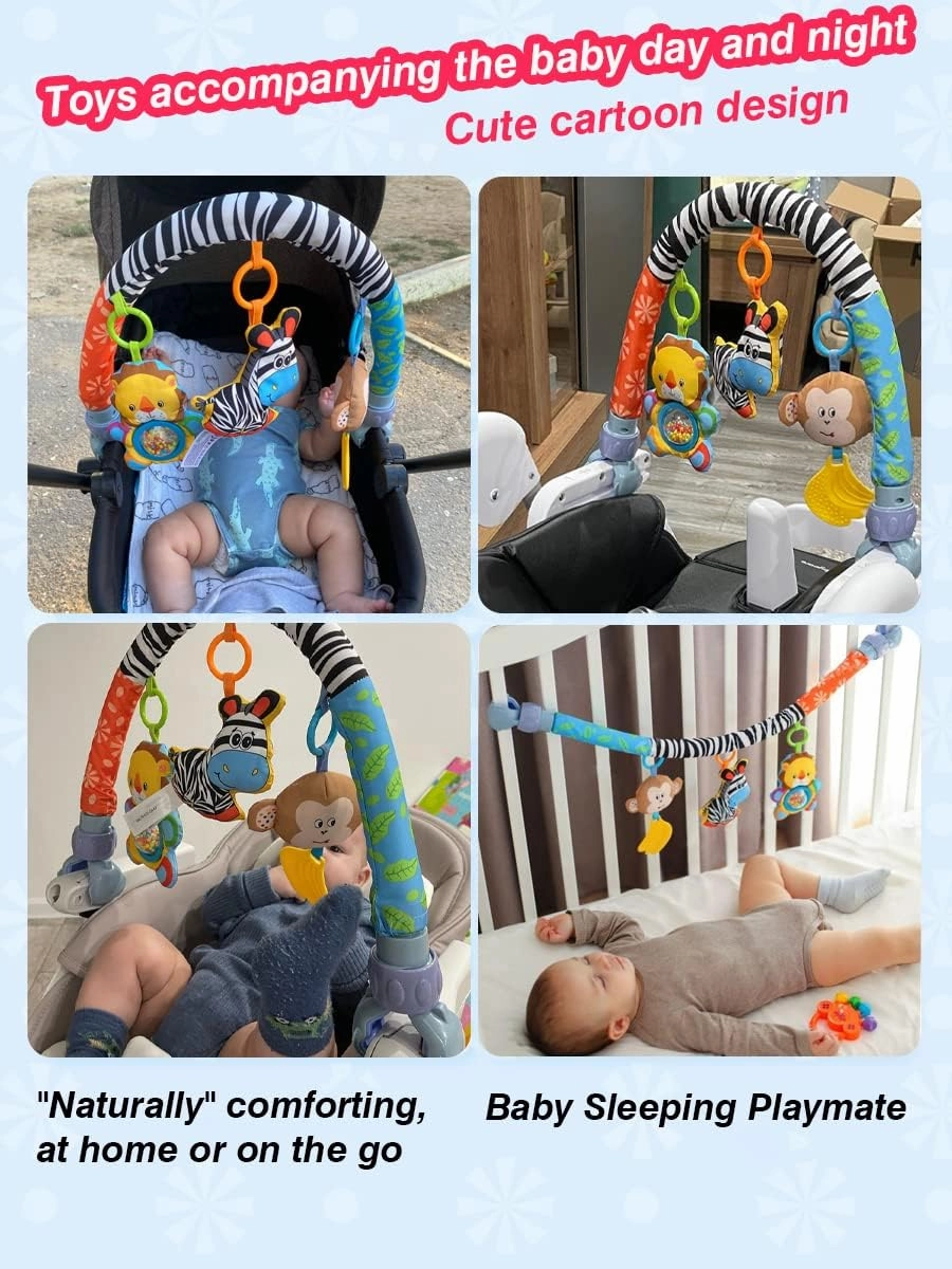 Pau1Hami1ton Baby Stroller Arch, Car Seat, Bouncer Toy Bar/Mobile - Adjustable Baby Hanging Toys Fit for Crib, Stroller, Car Seat, Gifts - Zebra