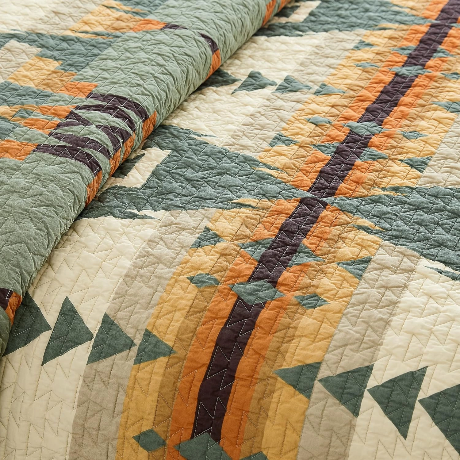 Pendleton Siskiyou Coverlet Set Soft Cotton Bed Cover Rustic Home Decor Bedspread Luxury Coverlet Set Cozy Quilt and Pillow Shams Set, King, Sage