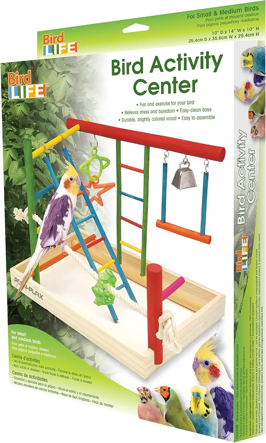 Penn-Plax Bird Life Wooden Playpen – Perfect for Cockatiels and Conures – Large