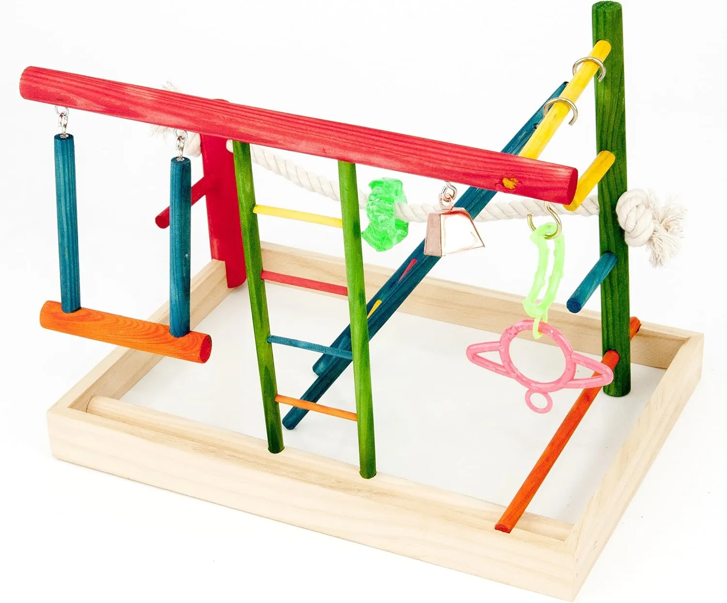 Penn-Plax Bird Life Wooden Playpen – Perfect for Cockatiels and Conures – Large