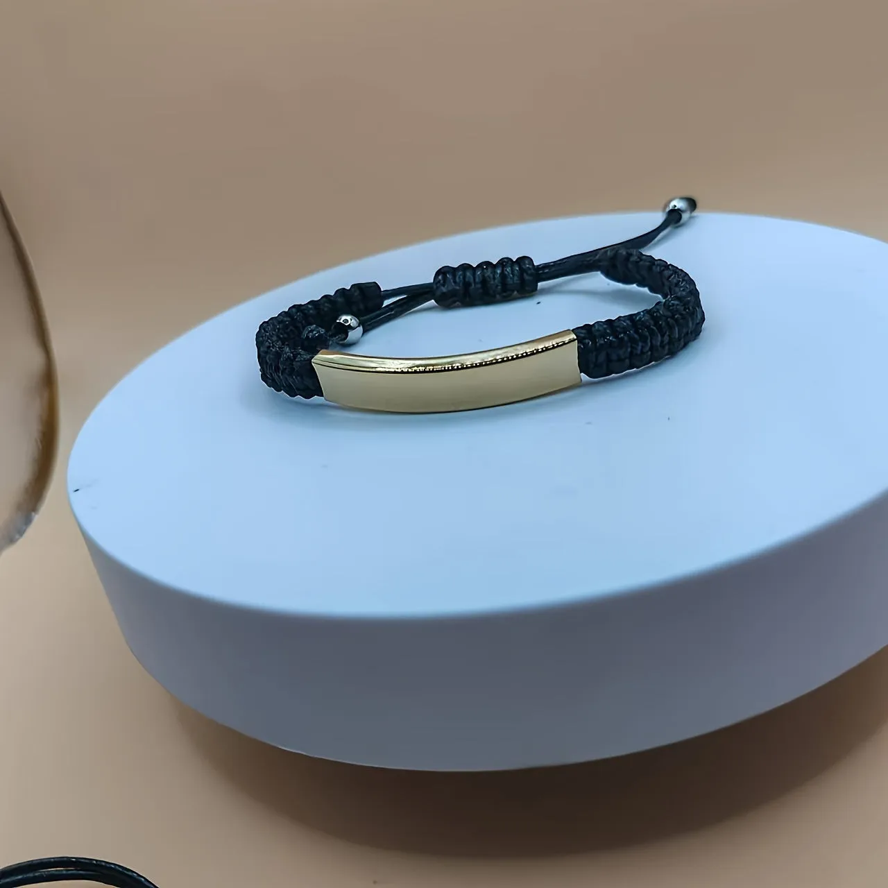Personalized Woven Bracelet with Engraved Names - Spanish & Portuguese
