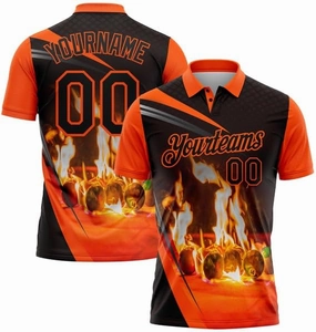 Personalized Name,Custom Jersey, Polo Sport, Green Red-White 3D Pattern Design Flame Billiards 8 Ball