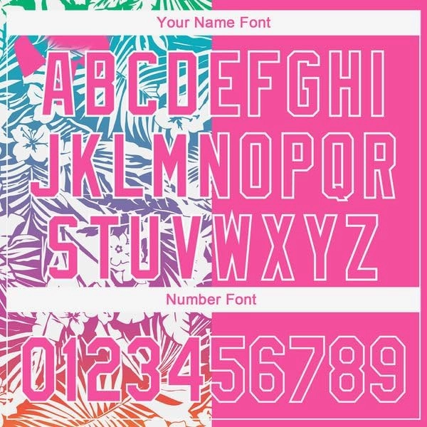 Personalized Name,Custom Jersey, Polo Sport, Pink White 3D Pattern Design Tropical Palm Leaves Performance