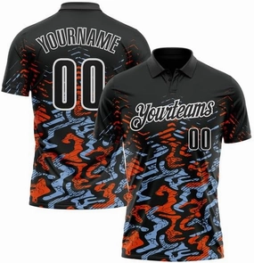 Personalized Name, Short Sleeve Shirt, Black Kelly Green-Red 3D Bowling Abstract Grunge Art Performance