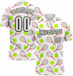 Personalized Name, Short Sleeve Shirt, Polo Sport, Orange White 3D Tennisperformance Polo Shirtbowling