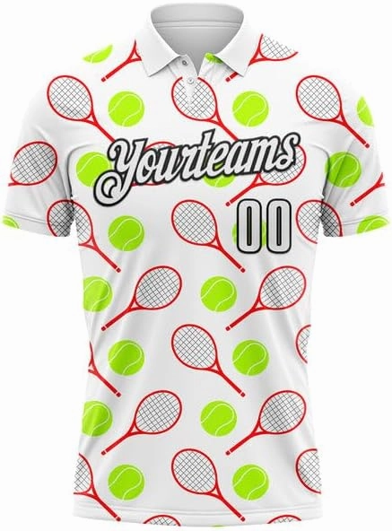 Personalized Name, Short Sleeve Shirt, Polo Sport, Orange White 3D Tennisperformance Polo Shirtbowling