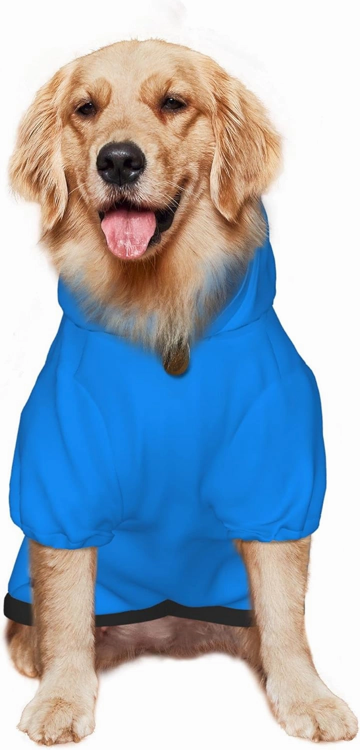 Pet Dog & Cat Hoodie, Basic Pet Clothes Hoodie Sweater with Hat, Color Blue Pet Hoodie, Multi-Color Soft and Warm Cute Casual Hoodie Sweatshirt for Medium Large Dogs, XXL