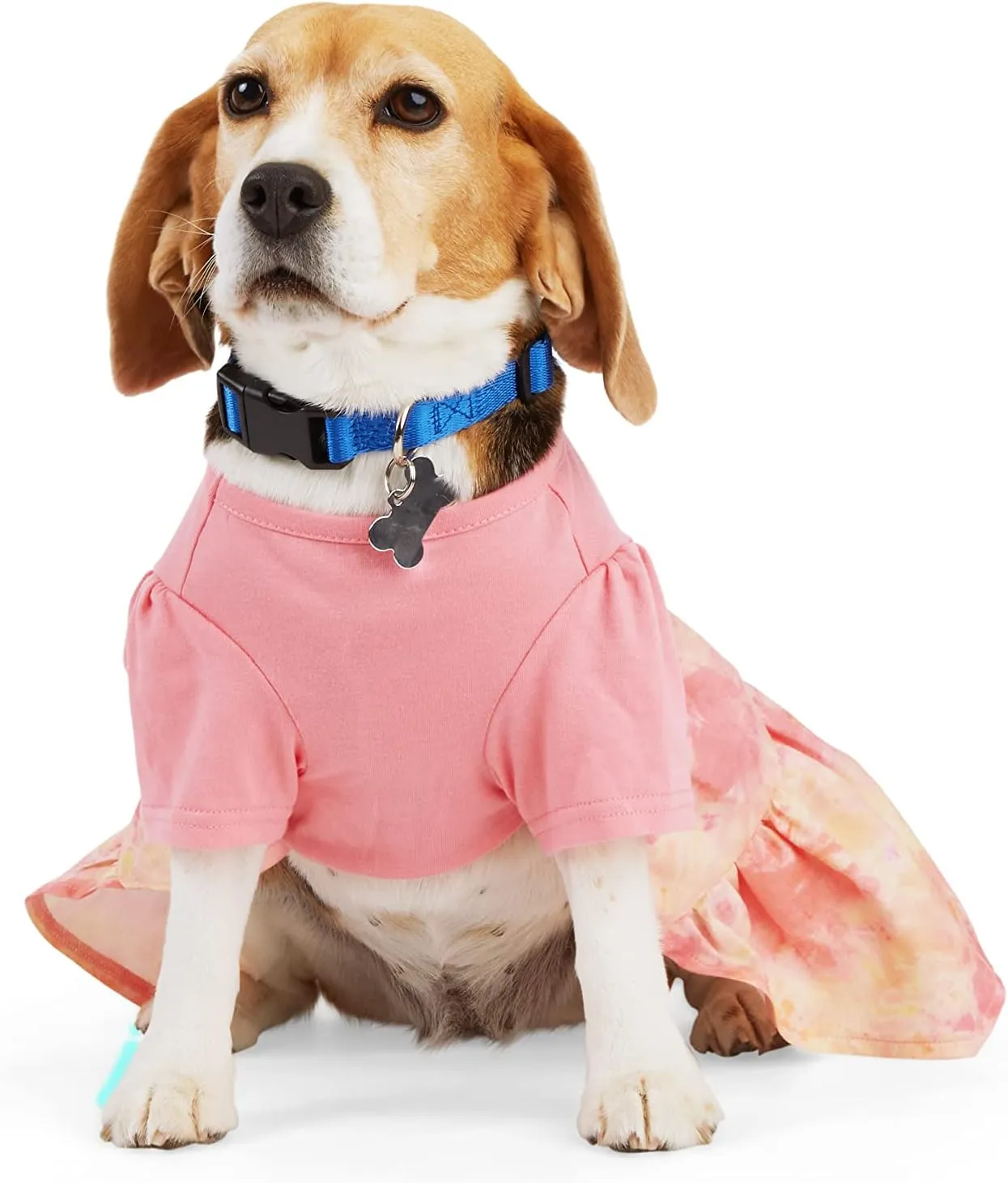 Petco Brand - YOULY Vacay Tiedye Dog Dress, Medium, Pink