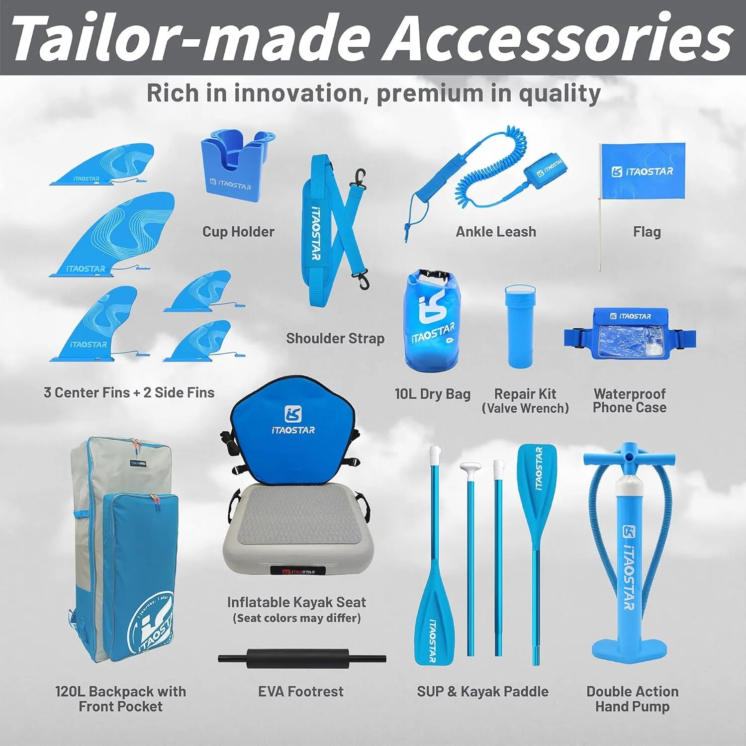 Pets 8'×29" / 11'×35" / 11'6"×34" Inflatable Paddle Board, One-Stop Premium SUP Accessories, Extra Wide Paddle Board for More Balance, Tailored Fins for More Fun