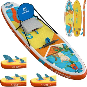 Pets 8'×29" / 11'×35" / 11'6"×34" Inflatable Paddle Board, One-Stop Premium SUP Accessories, Extra Wide Paddle Board for More Balance, Tailored Fins for More Fun