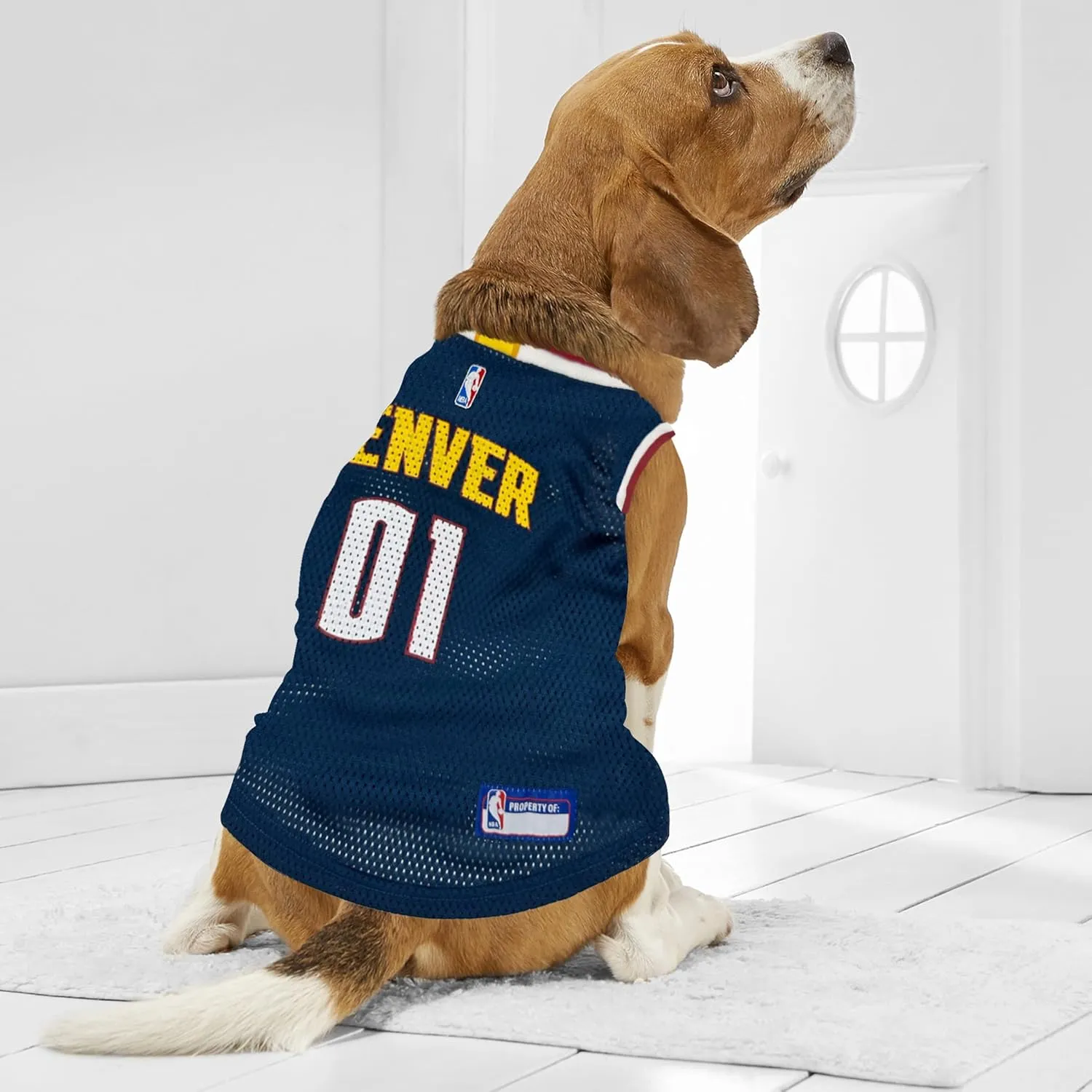 Pets First NBA Denver Nuggets Dog Jersey, Large - Tank Top Basketball Pet Jersey