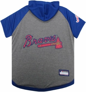 Pets First MLB Hoodie for Dogs & Cats - Atlanta Braves Dog Hooded T-Shirt, Small. - MLB Team Color Hoody (BRV-4044-SM)