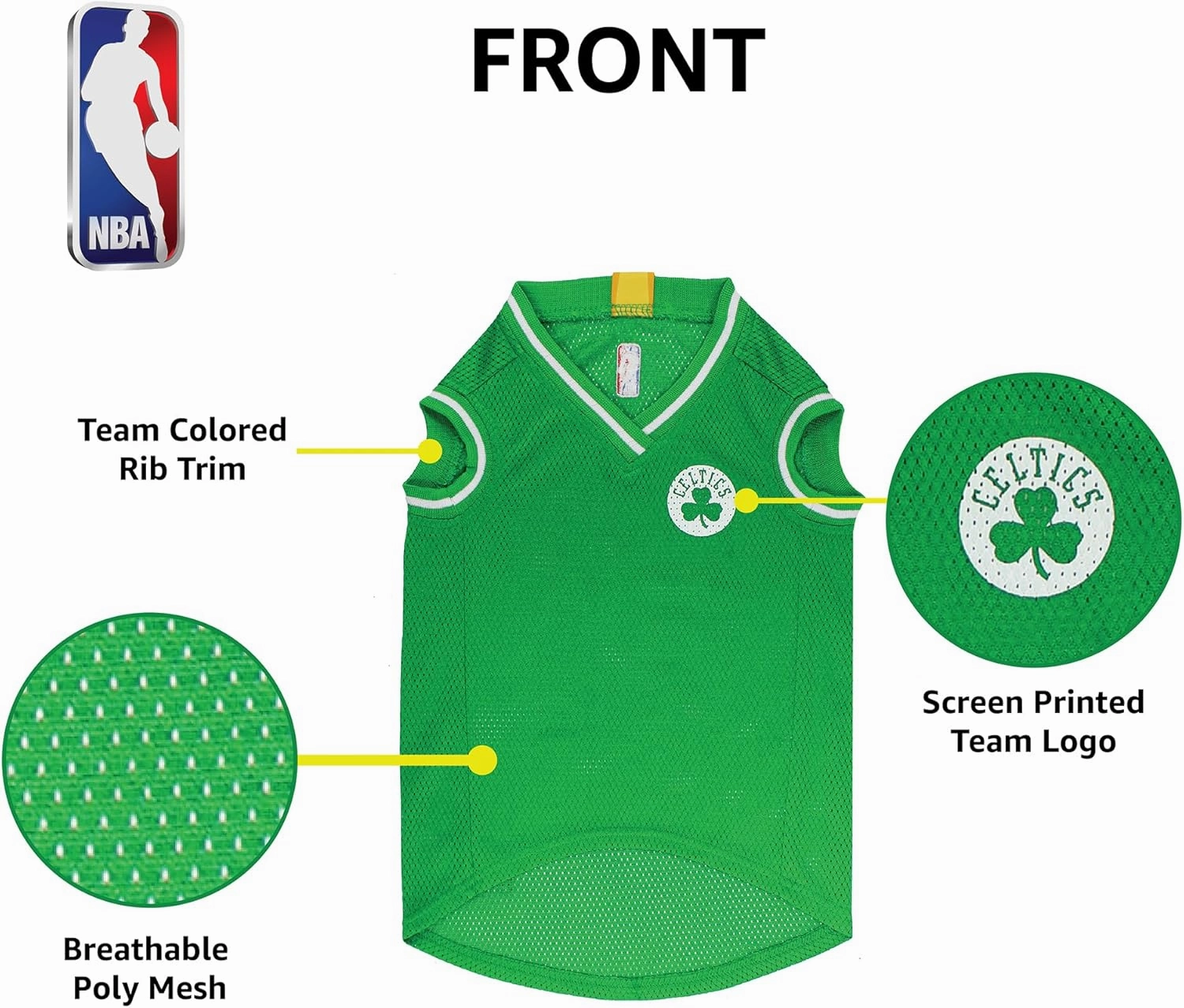 Pets First NBA BOSTON CELTICS DOG Jersey, X-Large - Tank Top Basketball Pet Jersey