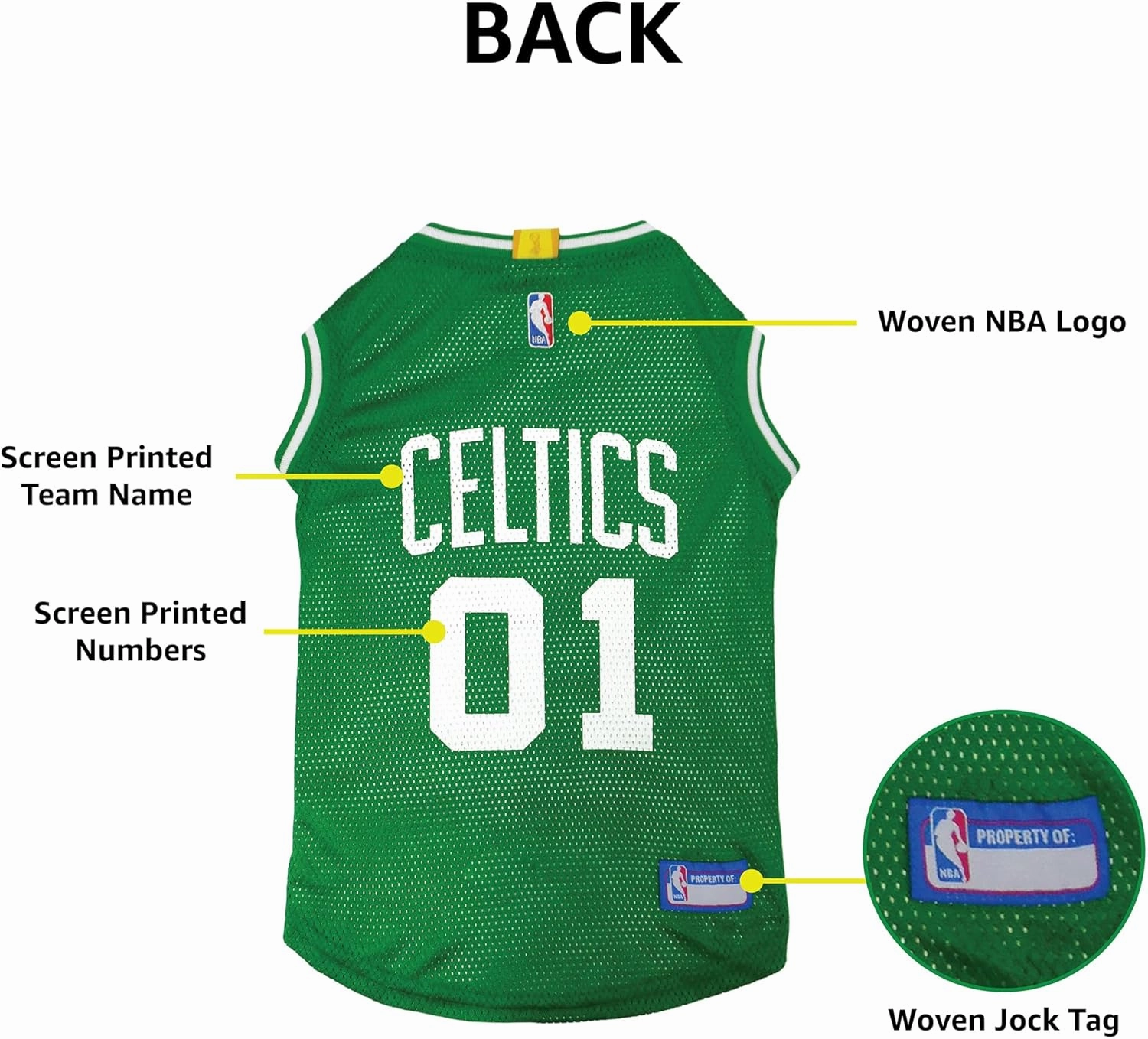 Pets First NBA BOSTON CELTICS DOG Jersey, X-Large - Tank Top Basketball Pet Jersey